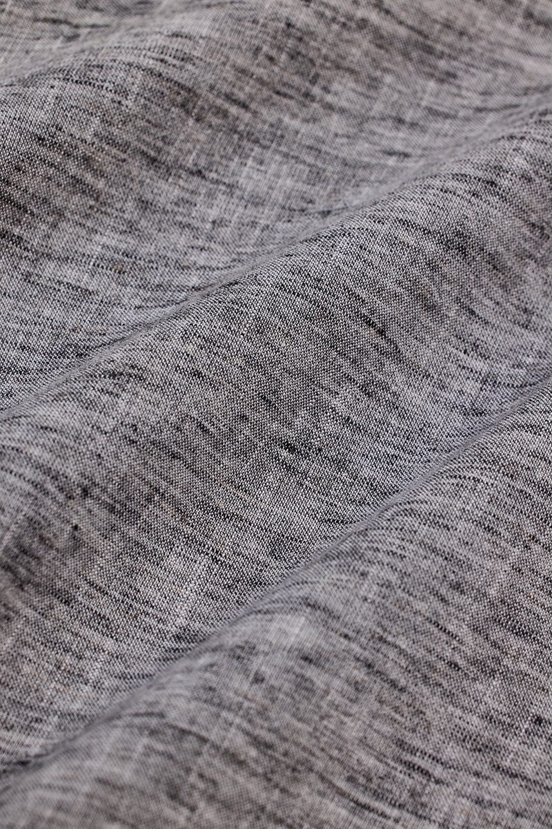 Black Linen Blend Shirt