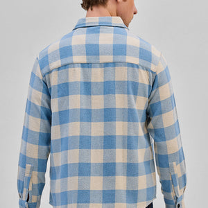 Blue Flannel Checks Overshirt