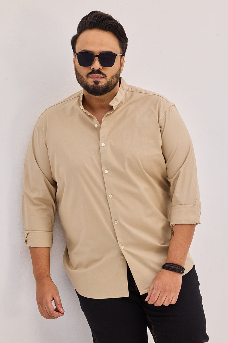 Beige Mandarin Shirt