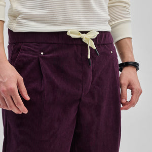Purple Corduroy Relaxed Fit Trousers