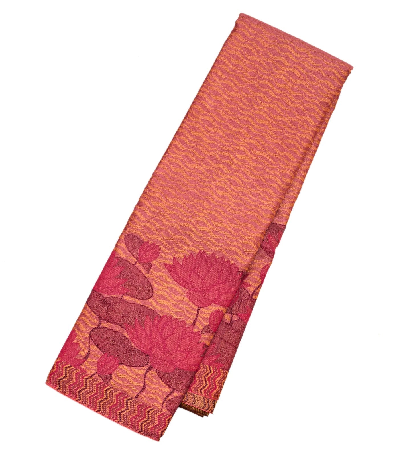 Dusty Pink Handloom Kanchipuram Silk Saree With Serpentine Motifs