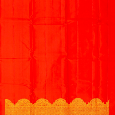 Red Handloom Kanchipuram Silk Saree With Gandaberunda Motifs