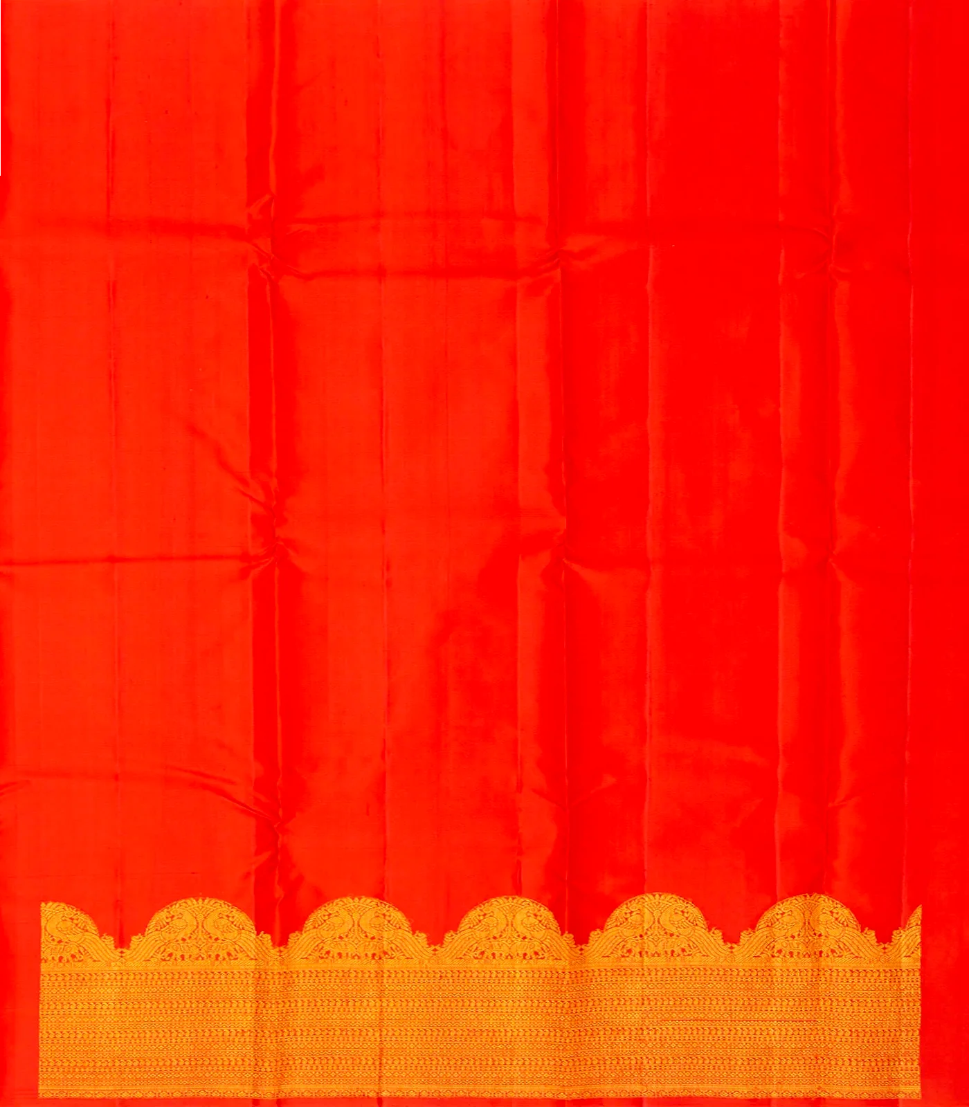 Red Handloom Kanchipuram Silk Saree With Gandaberunda Motifs