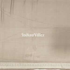 Grey Silver Banarasi Khaddi Georgette Saree