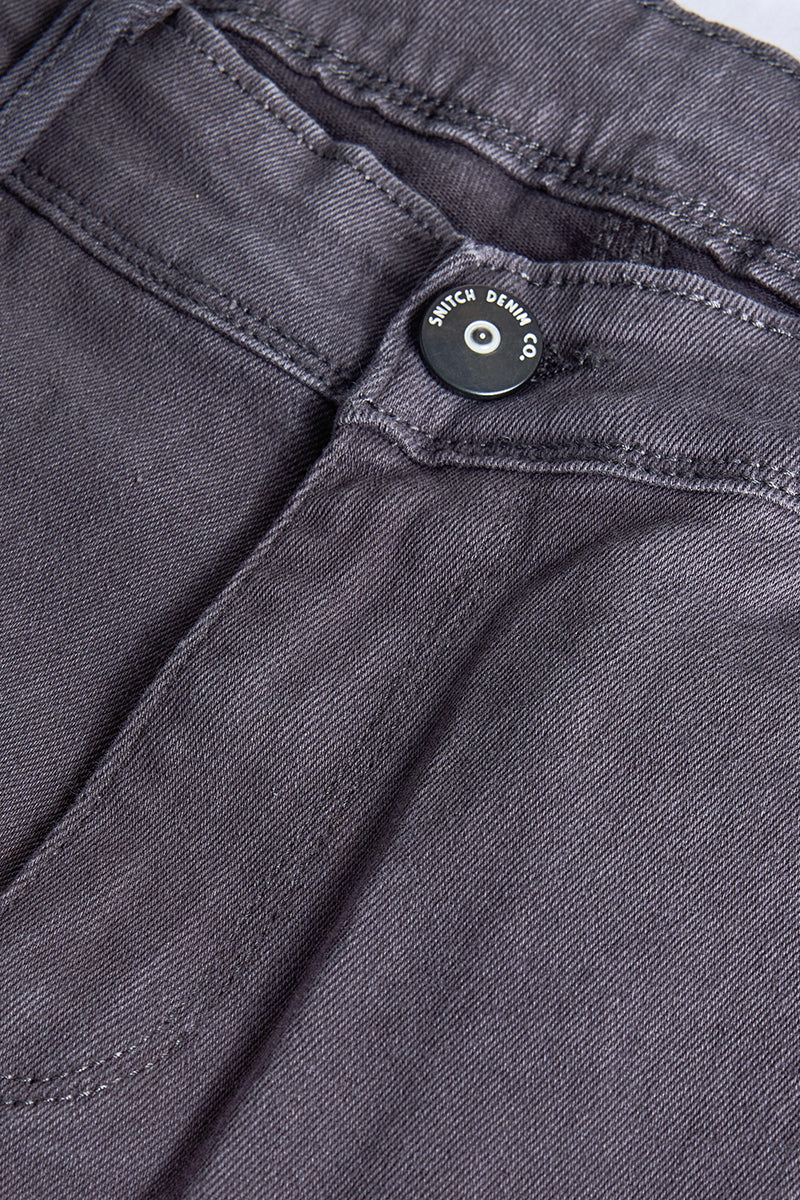 Grey Slim Fit Cargo Jeans