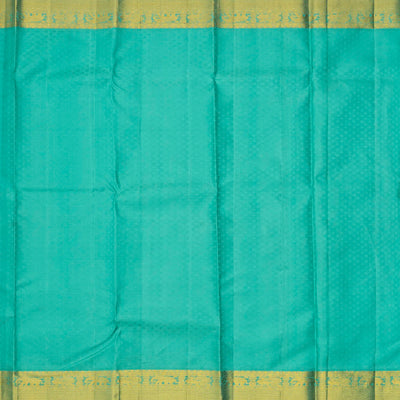 Off White Handloom Kanchipuram Korvai Silk Saree With Floral Stripes