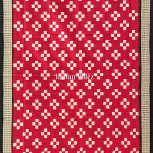 Red Pasapali Theme Pure Sambalpuri Silk Dupatta