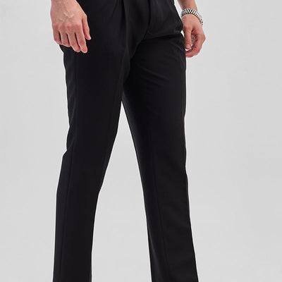 Black Slim Fit Stretch Trousers