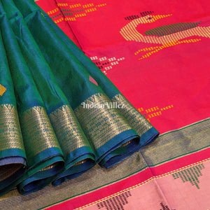 Rama Green Handloom Soft Silk Saree