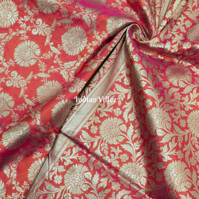 Rani Floral Designer Banarasi Katan Silk Saree