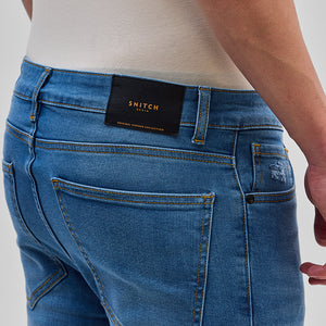 Blue Distressed Skinny Fit Jeans