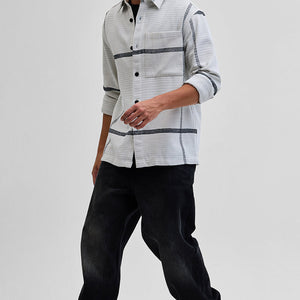Light Grey Cord Textured Overshirt