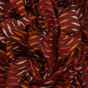 Maroon Handwoven Orissa Cotton Saree With Tie & Dye Floral Motifs