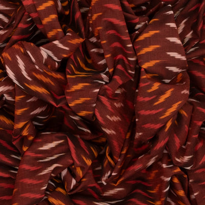 Maroon Handwoven Orissa Cotton Saree With Tie & Dye Floral Motifs