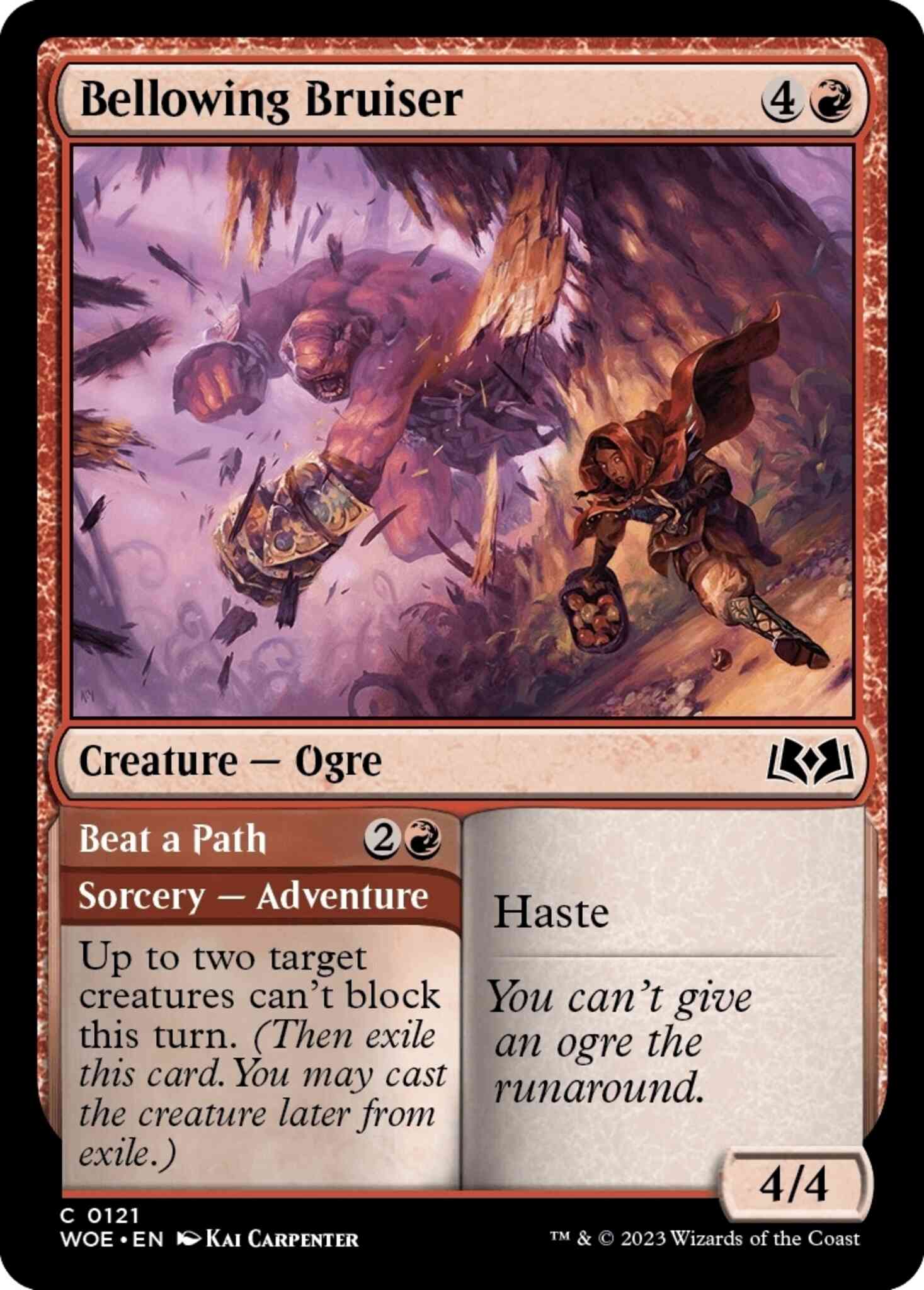 Bellowing Bruiser // Beat a Path [121] [Wilds of Eldraine] [Non-Foil]