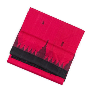 Hot Pink Handloom Orissa Silk Saree With Tie & Dye Motifs In Pallu
