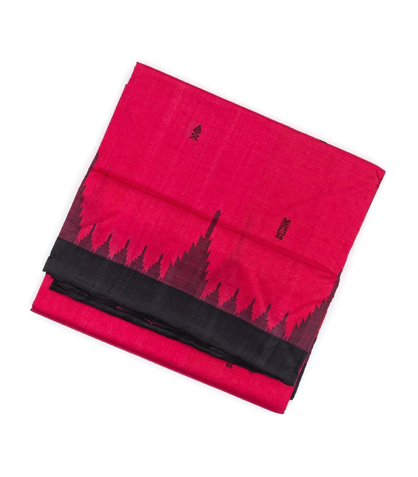 Hot Pink Handloom Orissa Silk Saree With Tie & Dye Motifs In Pallu