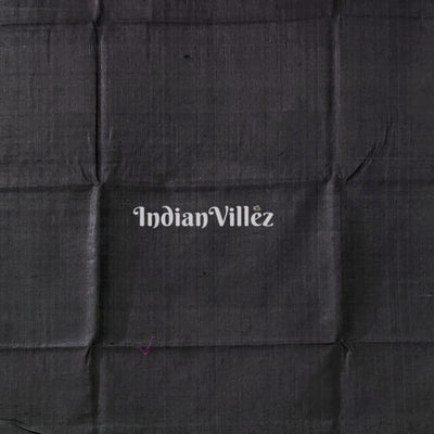 Parrot Green Ganjam Bomkai Theme Gopalpur Tussar Silk Saree