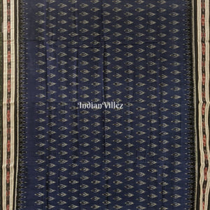 Blue Odisha Handloom Mayur Chandrika Maniabandha Cotton Saree