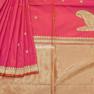 Pink Designer Pure Banarasi Katan Silk Saree