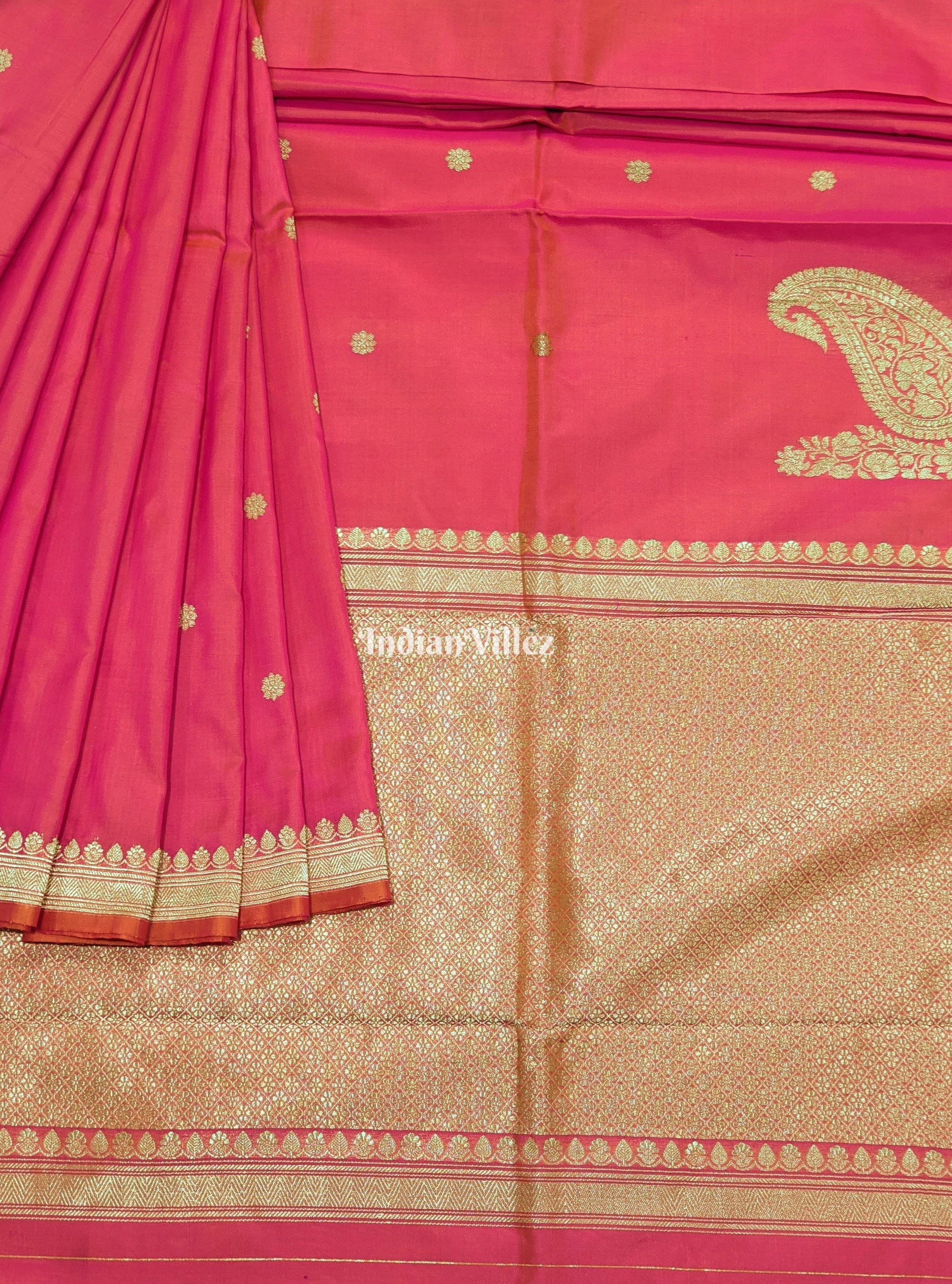 Pink Designer Pure Banarasi Katan Silk Saree