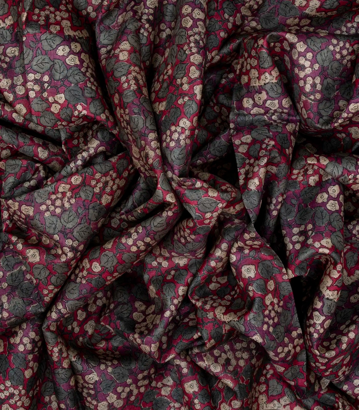 Purple Handloom Tussar Silk Saree With Printed Floral Motifs