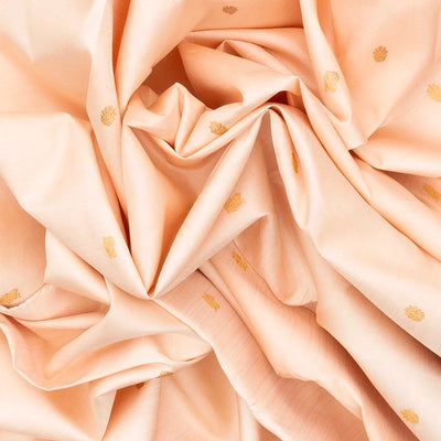 Off White Handloom Kanchipuram Korvai Silk Saree With Pink Border