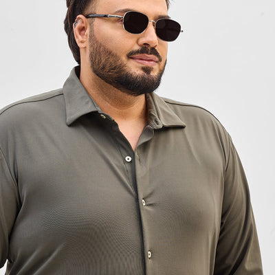 Olive Regular Fit Stretch Shirt