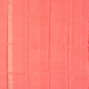 Pink & Orange Handloom Kanchipuram Silk Saree With Checks