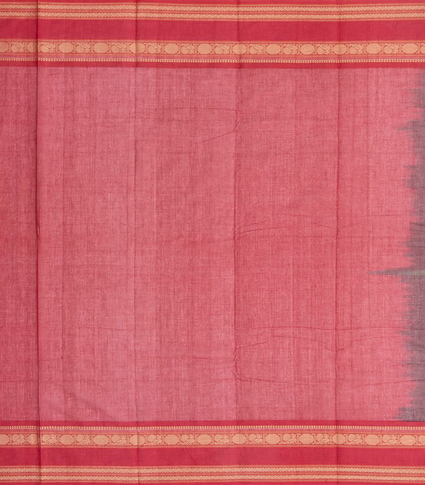 Blue Handloom Korvai Kanchi Cotton Saree With Annam Buttas