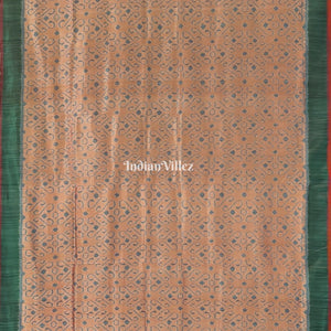 Beige Color Odisha Ikat Contemporary Silk Saree