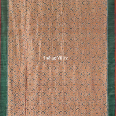 Beige Color Odisha Ikat Contemporary Silk Saree