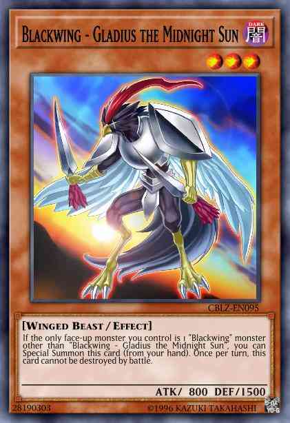 Blackwing - Gladius the Midnight Sun - CBLZ-EN095 - Rare - 1st Edition