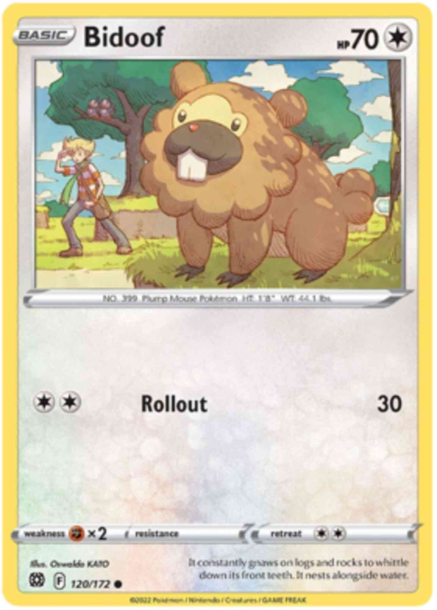 Bidoof - 120/172 - Common [swsh9-120] [Non-Holo]