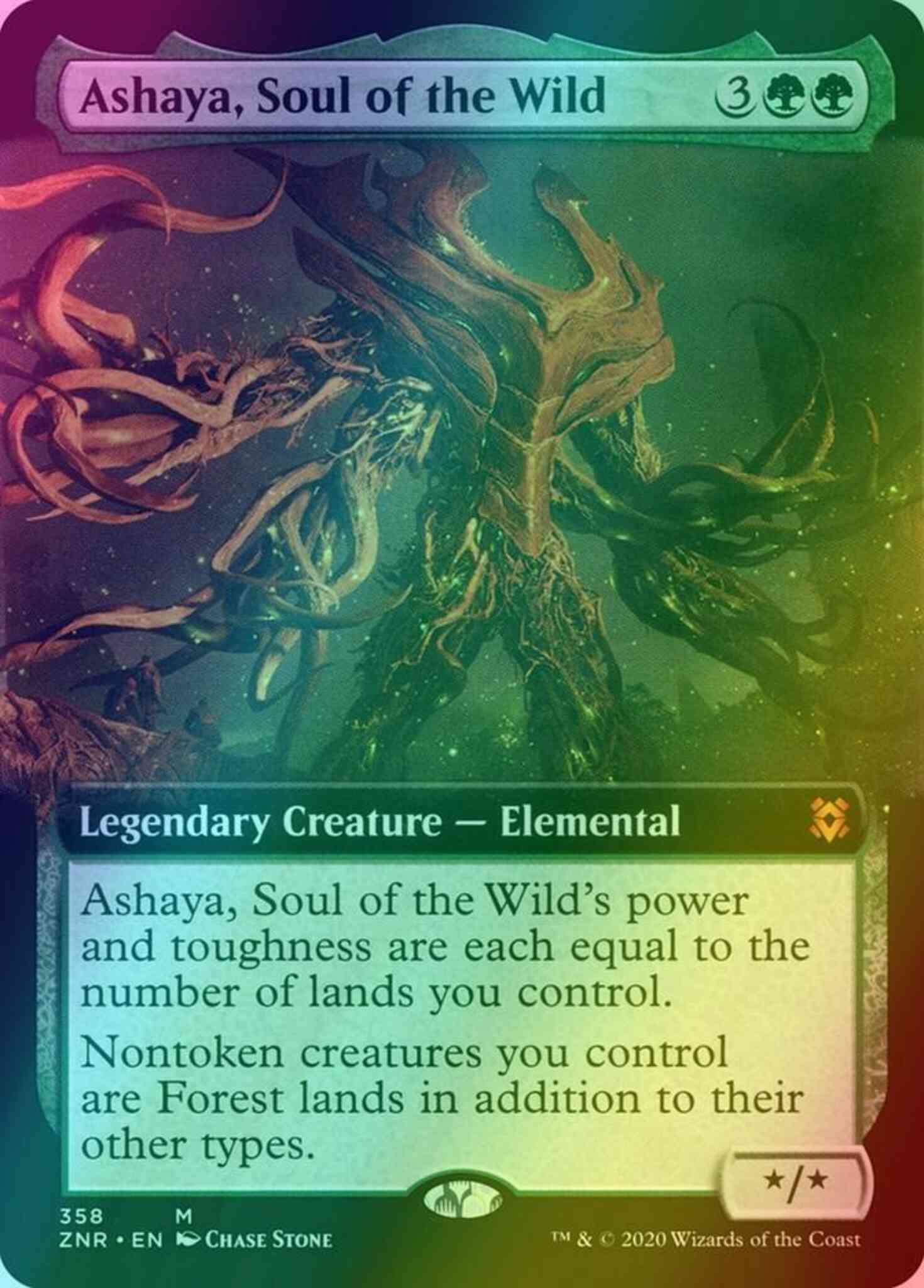 Ashaya, Soul of the Wild [358] [Extended Art] [Zendikar Rising] [Foil]