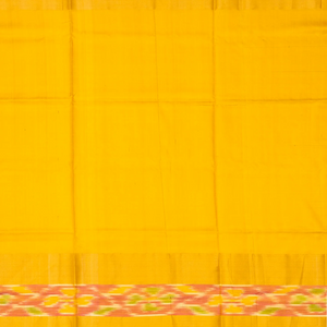 Dark Green Uppada Silk Saree With Floral Buttas & Tie & Dye Border