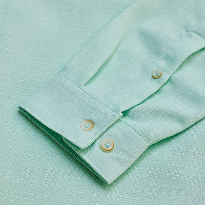 Mint Mandarin Slim Fit Shirt