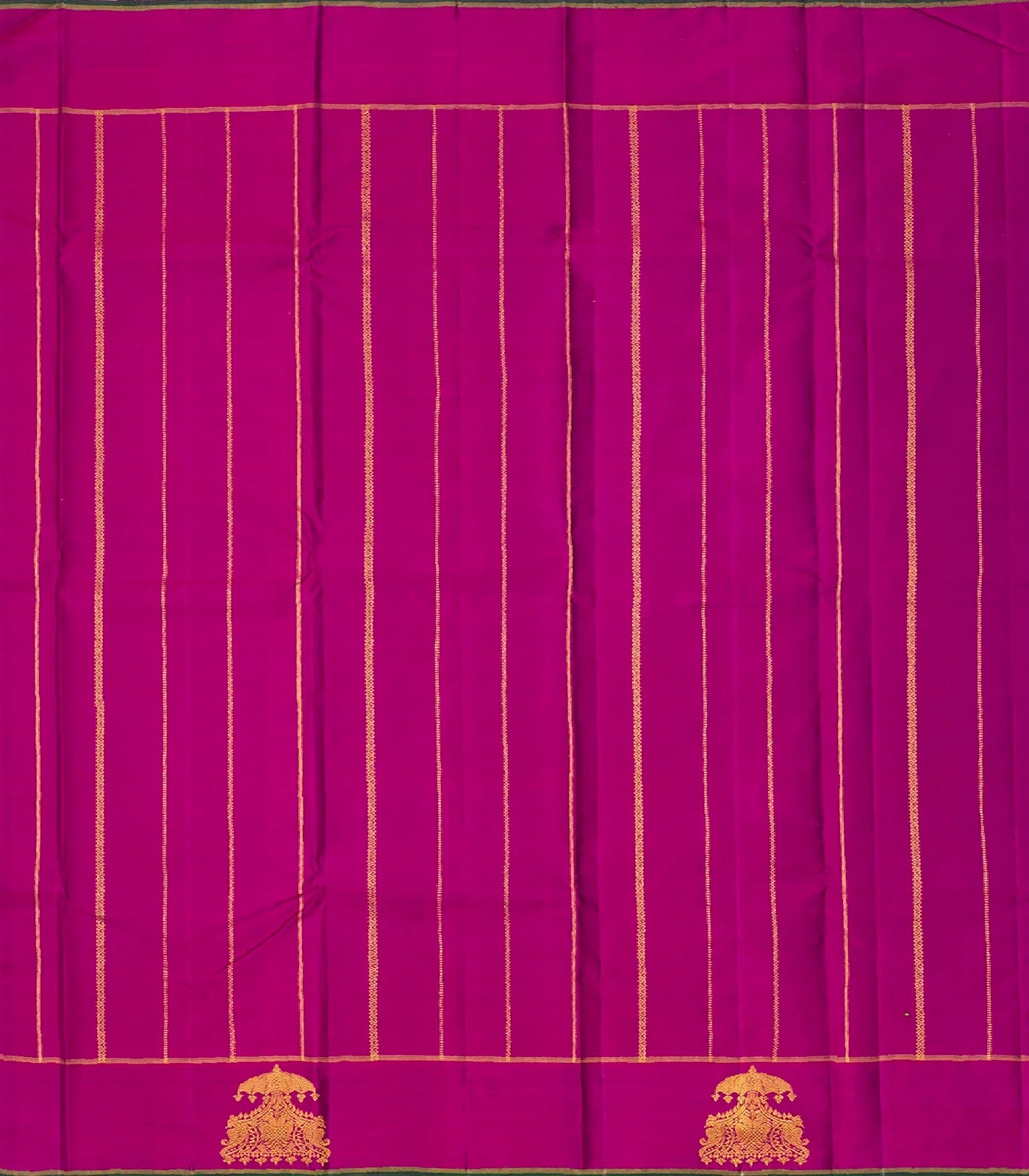 Dark Grey Handloom Kanchipuram Silk Saree With Annam Buttas