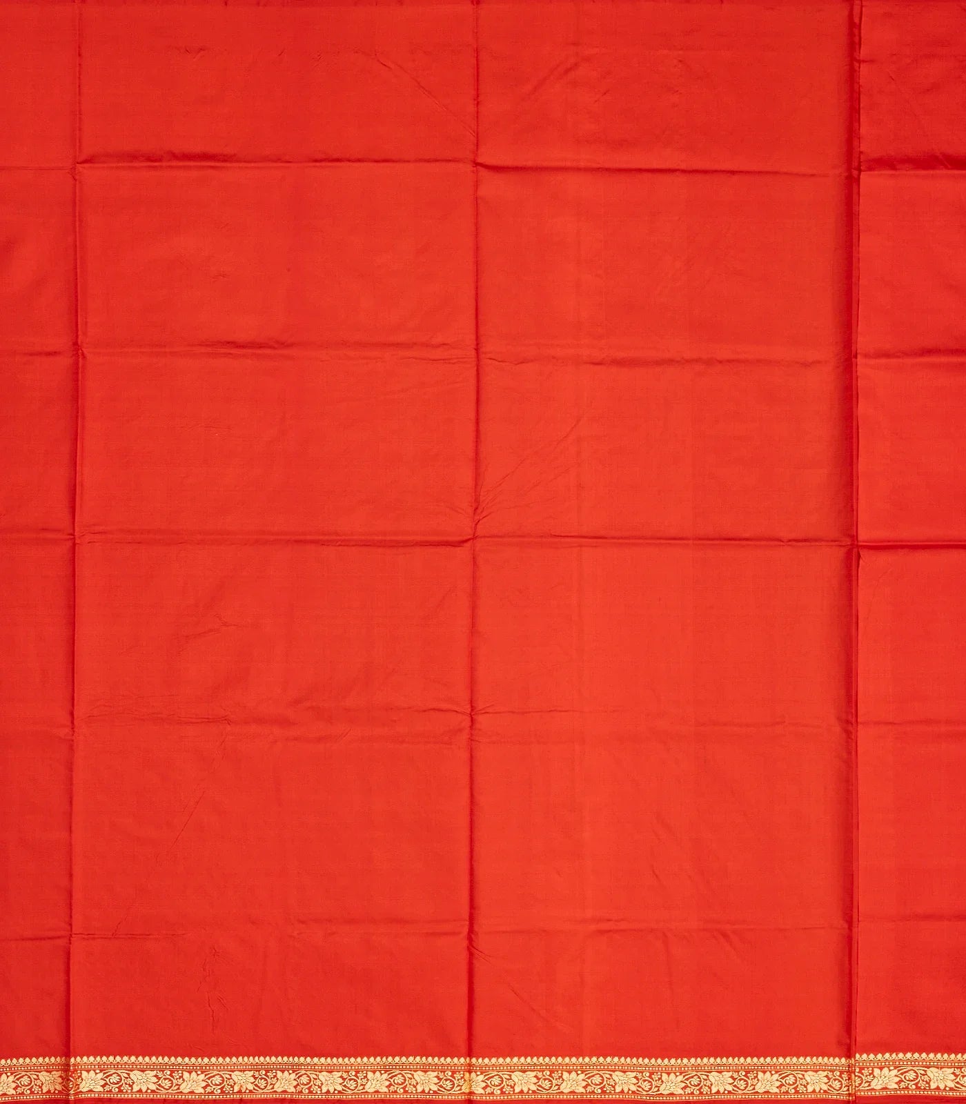 Red Banarasi Silk Saree With Floral Motifs