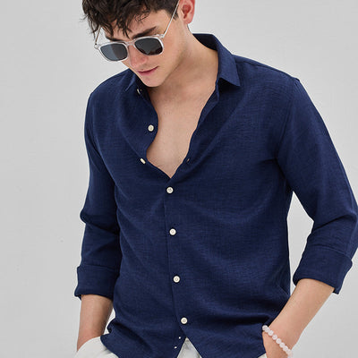 Navy Textured Shirt
