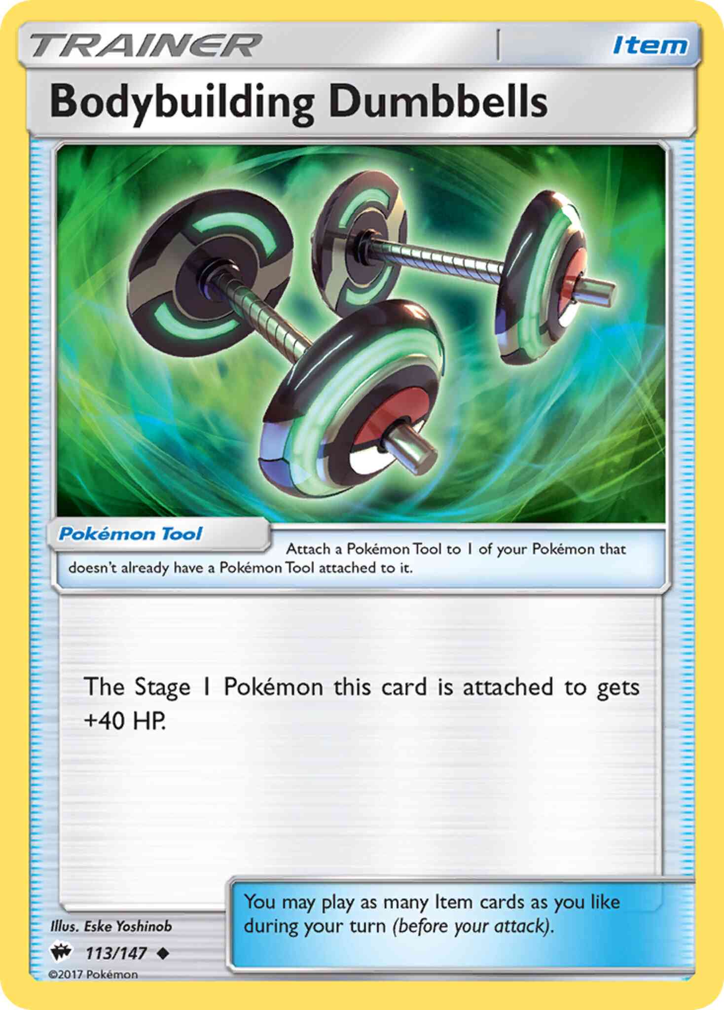 Bodybuilding Dumbbells - 113/147 - Uncommon [sm3-113] [Non-Holo]