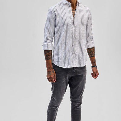 White Stripes Slim Fit Shirt