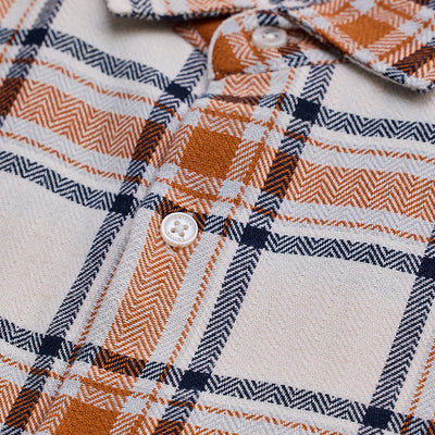 Cream Checks Slim Fit Shirt