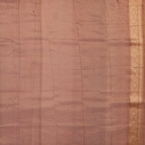 Peach Banarasi Tissue Silk Saree With Floral Motifs