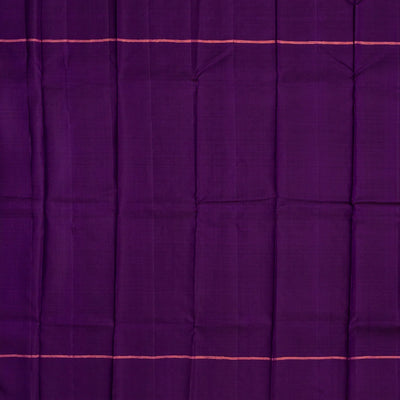 Hot Pink Handloom Kanchipuram Silk Saree With Checks