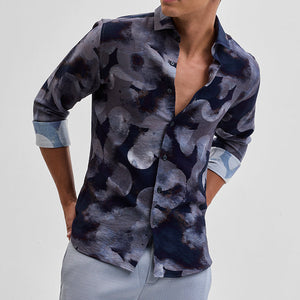 Grey Textured Abstract Shirt