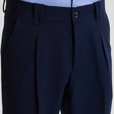 Navy Slim Fit Stretch Trousers