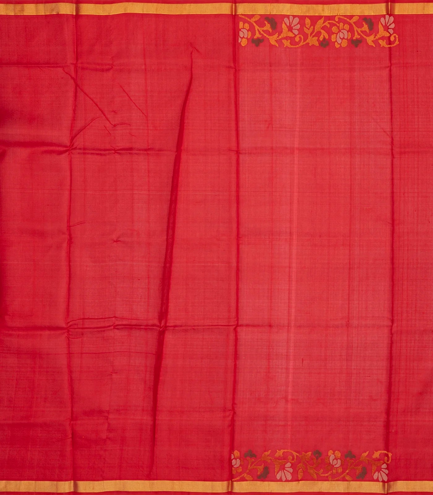 Orange Handloom Uppada Silk Saree With Droplet Zari Buttas