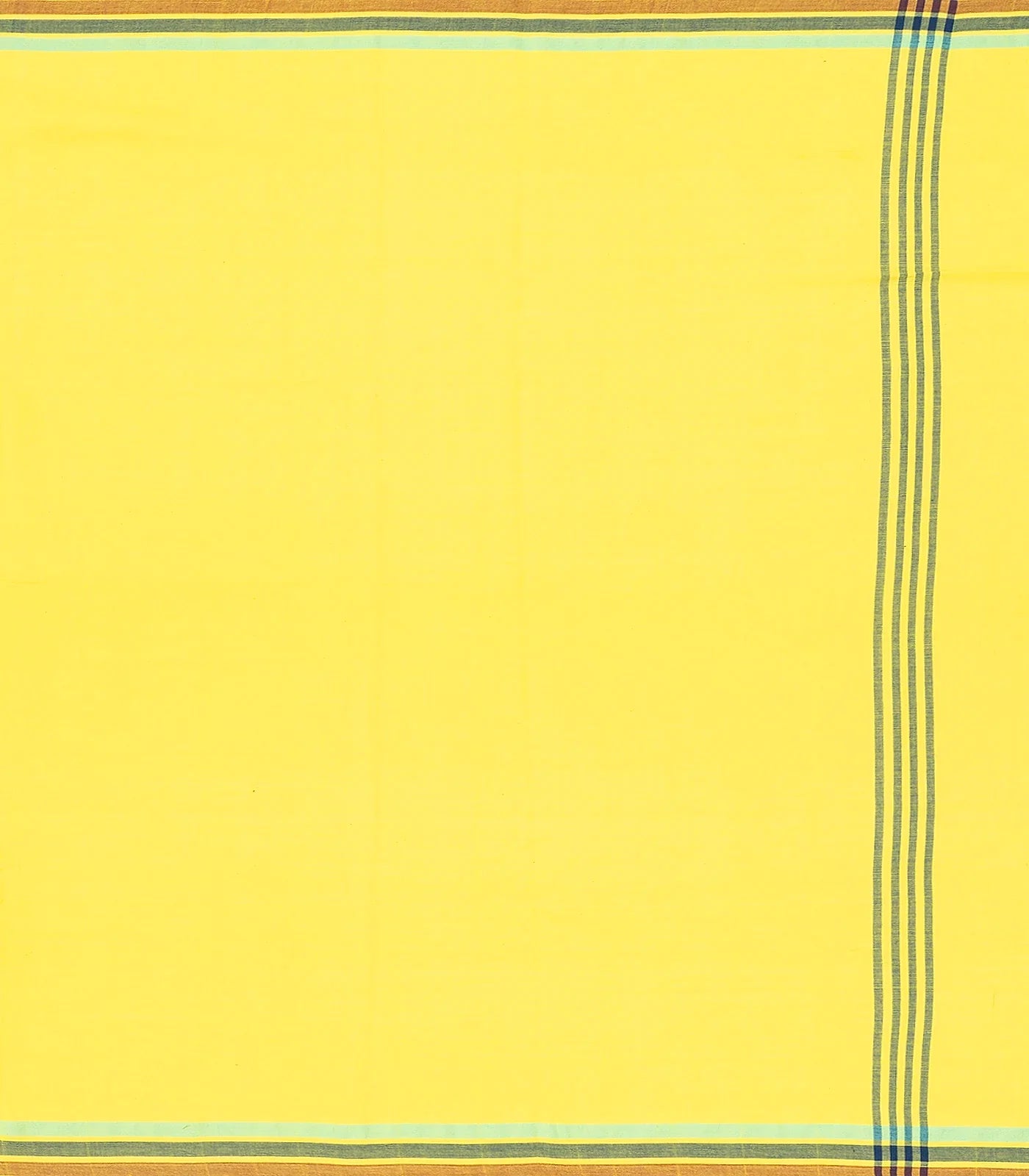 Yellow Handloom Bhujodi Cotton Saree With Buttas