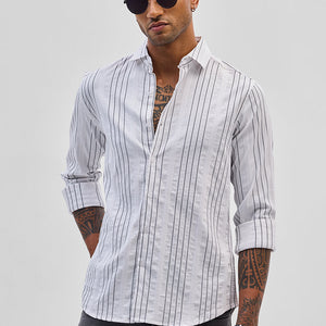 White Stripes Slim Fit Shirt